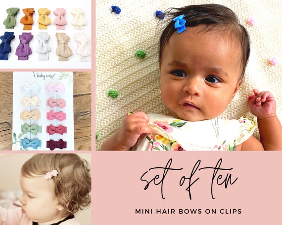 Baby Wisp® 10 Tiny Baby Toddler Bows, Girl Bow Clips, Baby Hair Clip Bows,  Snap Clips, Toddler Mini Clips, Baby Girl Accessory, Shower Gift -   Finland