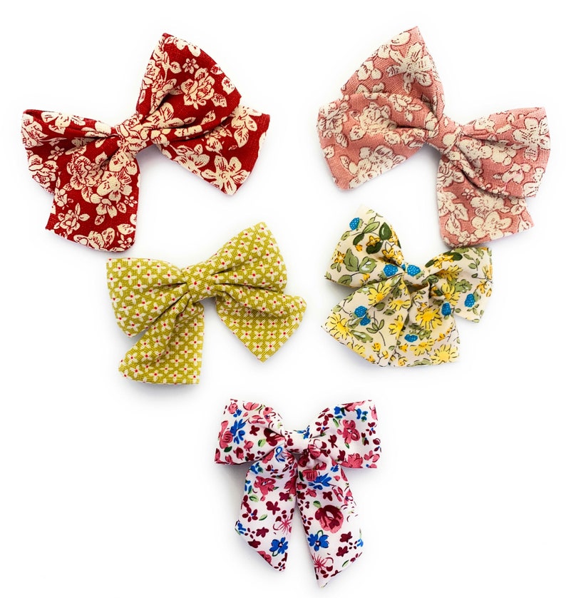 5/" with clip Fabric Hair Bows
