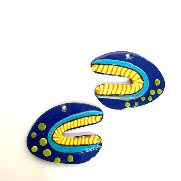 Schmuck selber machen - DIY Jewelry -Art Glass Enamel, Earring Pair, Bea Stoertz, Components