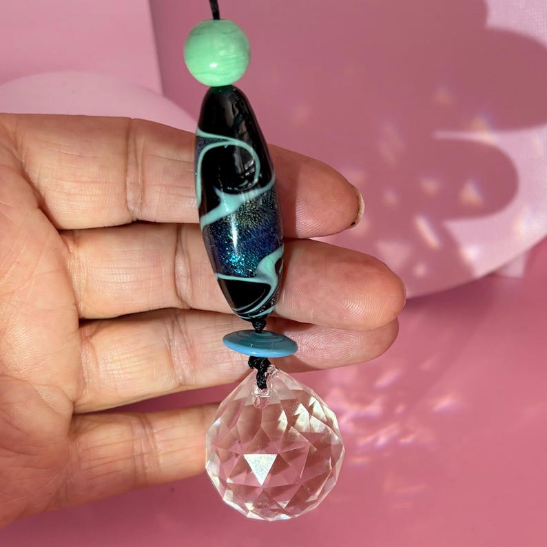 RESERVIERT Shimmering Suncatcher, Handmade Lampwork Glass Bead Window ...