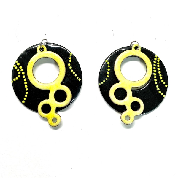 Schmuck selber machen - DIY Jewelry -Art Glass Enamel, Earring Pair, Bea Stoertz, Components