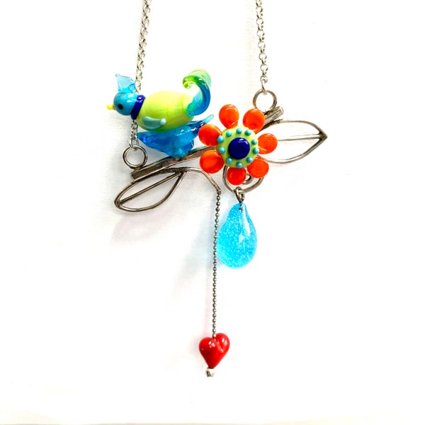 Little Loveables - Art Glass and Silver Necklace - Bea Stoertz