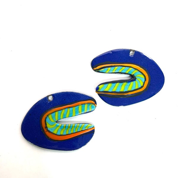 Schmuck selber machen - DIY Jewelry -Art Glass Enamel, Earring Pair, Bea Stoertz, Components