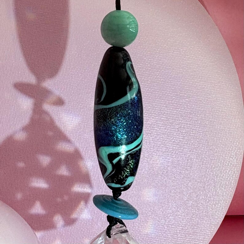 RESERVIERT Shimmering Suncatcher, Handmade Lampwork Glass Bead Window ...