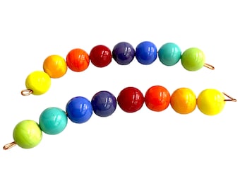 Handmade Glass Bead Set – Rainbow Colors, 10mm/12mm/14mm, Jewelry Supplies