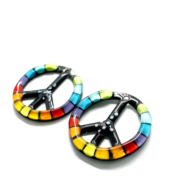 Art Glass Enamel, Earring Pair, Bea Stoertz, Components