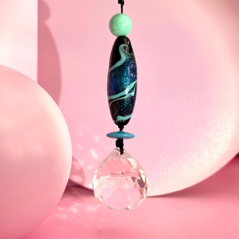 RESERVIERT Shimmering Suncatcher, Handmade Lampwork Glass Bead Window ...