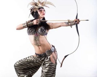 Pantaloons, YOUR SIZE, Hip Cut-Outs, Silver & Black, Tribal, Bellydance, Indian Inspired, Hip Hop, Dark Fusion Boutique