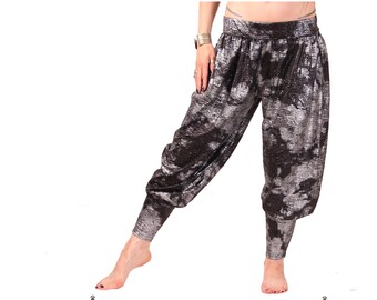 Pantaloons, YOUR SIZE, Black and Gunmetal Gray, Bloomers, Tribal, Bellydance, Indian Inspired, Cabaret, Dark Fusion Boutique