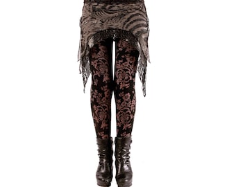 Skirt, LAST ONE, Small, Black, Dark Gold Copper, Steampunk, Wrap,  Halloween, Vampire, Witchy, Wave Gothic Treffen, Burningman, Dance