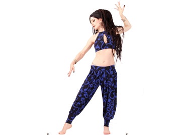 Pantaloons, LAST PAIR , Black and Blue, Bloomers, Tribal, Bellydance, Indian Inspired, Cabaret, Dark Fusion Boutique