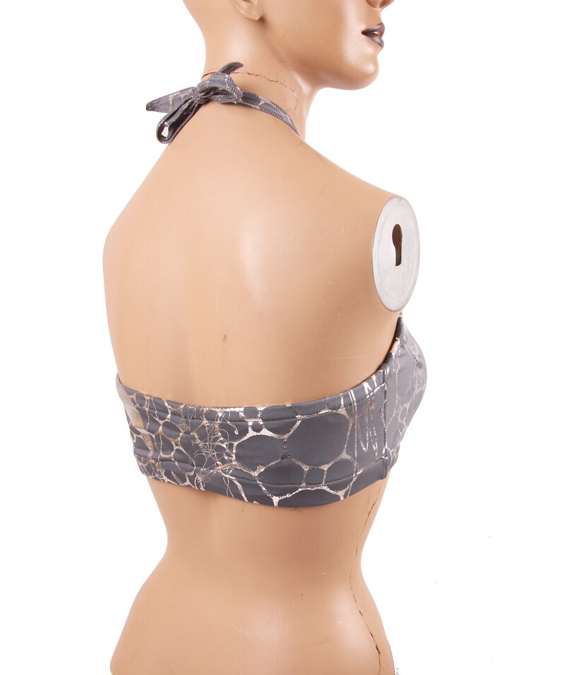 Dance Dark Fusion Boutique Keyhole Top B Tribal Bra Bellydance Costume Halter C or D Contortion A Silver /& GrayBlue