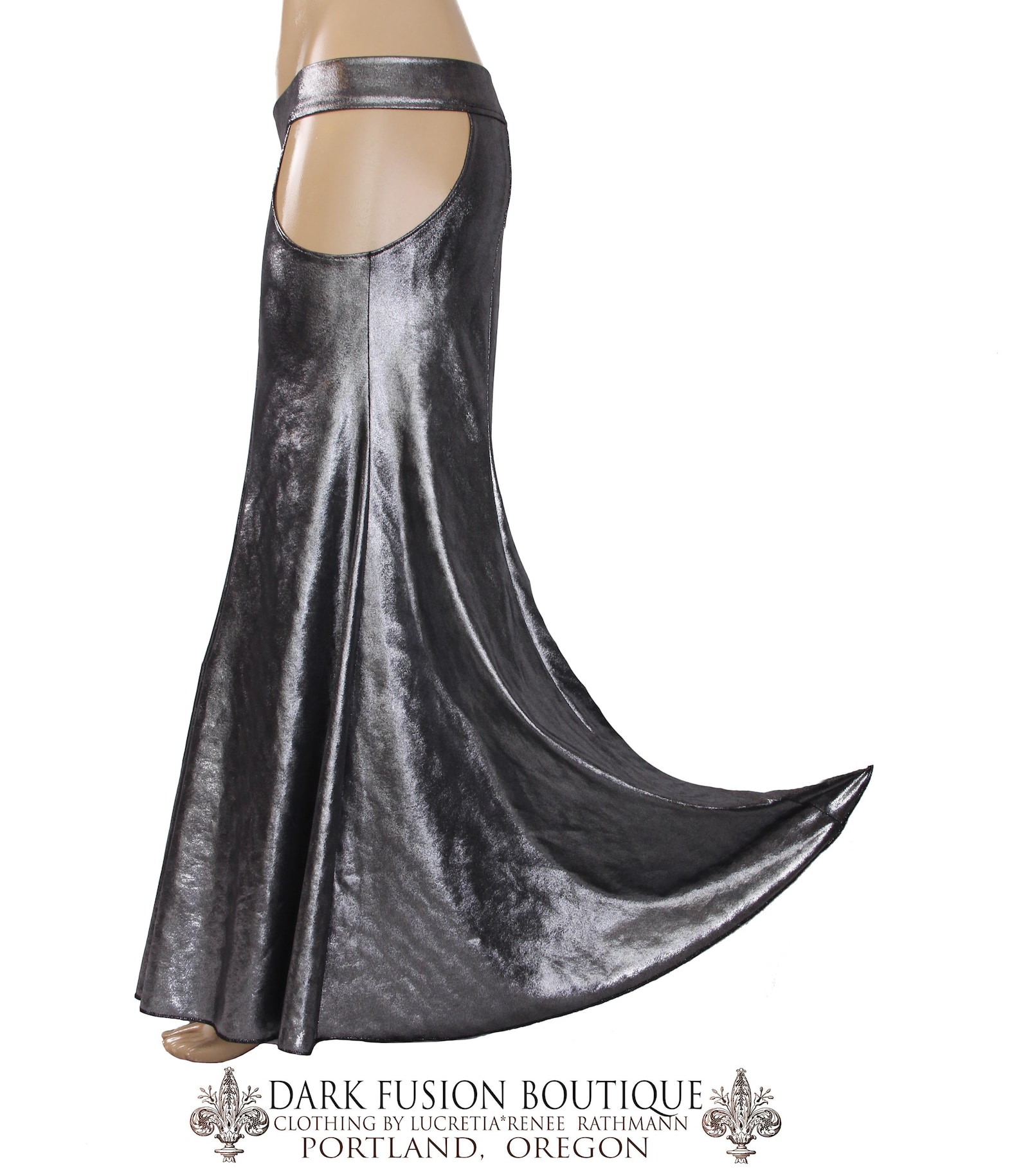 Textured Mermaid Slip Skirt in Gold