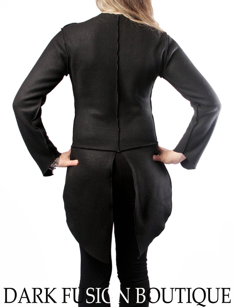 Coat BLACK ONLY Jacket With Tails Tuxedo Style Fleece Etsy