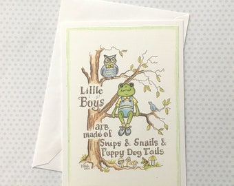 A “Little Boys Are Made Of” Framable Quote Card
