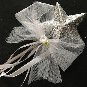 Silver Glittered Princess Wand