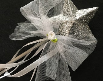 Fairy Wand Silver Glittered