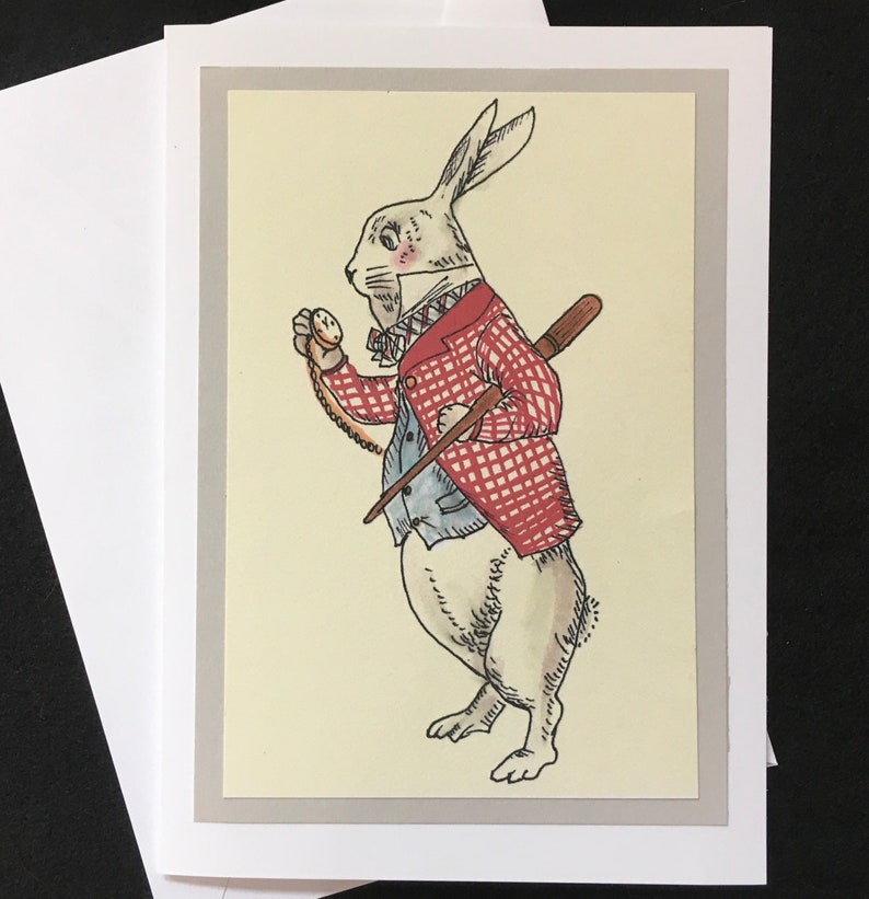Alice in Wonderland and the White Rabbit Framable Cards - Etsy