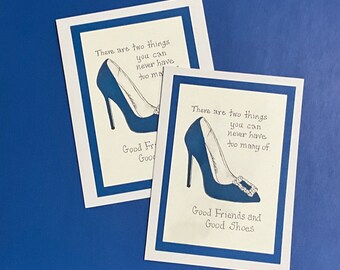 Blue Shoe Note Cards - set of 2