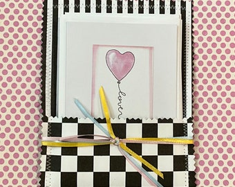 Gift Packaged Balloon Note Card Set of 6 - Thank You and Friendship