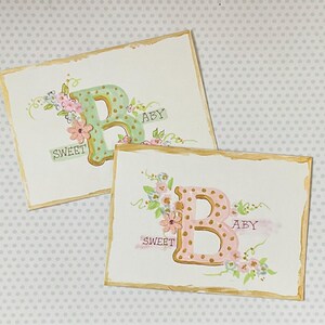 Baby Note Cards/Gift Enclosures- Set of Two
