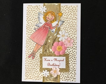 Glitzy Magical Fairy Birthday Card