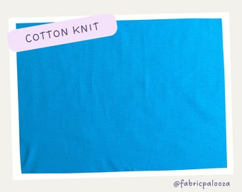 FreeSpirit Essentials Knit Solid - Interlock Knit, 100% Cotton, Color - Teal.  One Half Yard - 18"x 54"