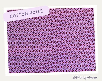 Amy Butler for FreeSpirit Fabrics, Collection - Dreamweaver 100% Cotton Lawn, Pattern - Cross Print, Color - Violet. One Half Yard