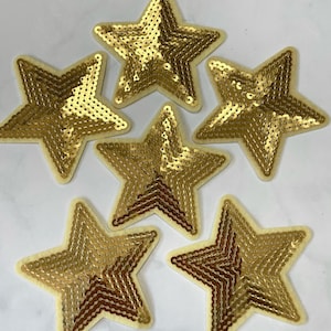 Sequin Stars 5pcs, Star Patch for Applique, DIY Hair Accessory or Crafts,Patch, Gold Sequin Star Patch, Iron on Patch, Trendy Patch,DIY Bag