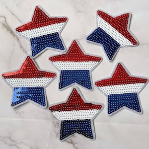 Sequin Stars 5pcs, Star Patch for Applique, DIY Hair Accessory or Crafts,Patch, Red Sequin Star Patch, Iron on Patch, Trendy Patch,DIY Bag
