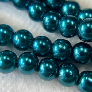 Blue Pearl Beads 6 mm, Beads, Imitation Pearl Glass Beads, Supplies for Jewelry Making, Jewelry Accessories
