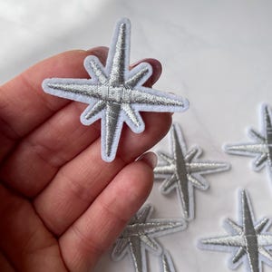 Embroidery Stars 5 pcs, Star Patch for Applique, DIY Hair Accessory or Crafts,Patch, Silver Star Patch, Iron on Patch,Star Sticker,DIY Bag