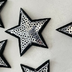 Sequin Stars 5pcs, Star Patch for Applique, DIY Hair Accessory or Crafts,Patch,Silver Sequin Star Patch, Iron on Patch, Trendy Patch,DIY Bag