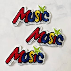 Muziekpatch borduurwerk: opstrijkappliqué (3 stuks)