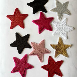 Sequin Stars Patch 10pcs, Patch for Applique, DIY Accessory or Crafts,Patch, Sequin Star Patch, Iron on Patch, Trendy Patch,DIY Bag