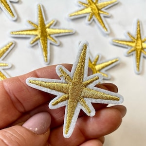 Embroidery Stars 5 pcs, Star Patch for Applique, DIY Hair Accessory or Crafts,Patch, Gold Star Patch, Iron on Patch,Star Sticker,DIY Bag