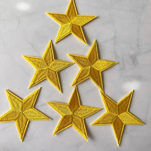 Embroidery Stars 5 pcs, Star Patch for Applique, DIY Hair Accessory or Crafts,Patch, Yellow Star Patch, Iron on Patch,Star Sticker,DIY Bag