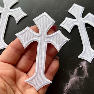 Embroidery Cross Patch 3 pcs, Cross Patch for Applique, DIY Clothier Accessory or Craft,Iron on Patch,DIY Jeans Shoes Bag Patch,Sticker