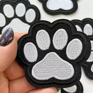 Embroidered Dog Paw Patch - Iron On Applique (5 pcs)