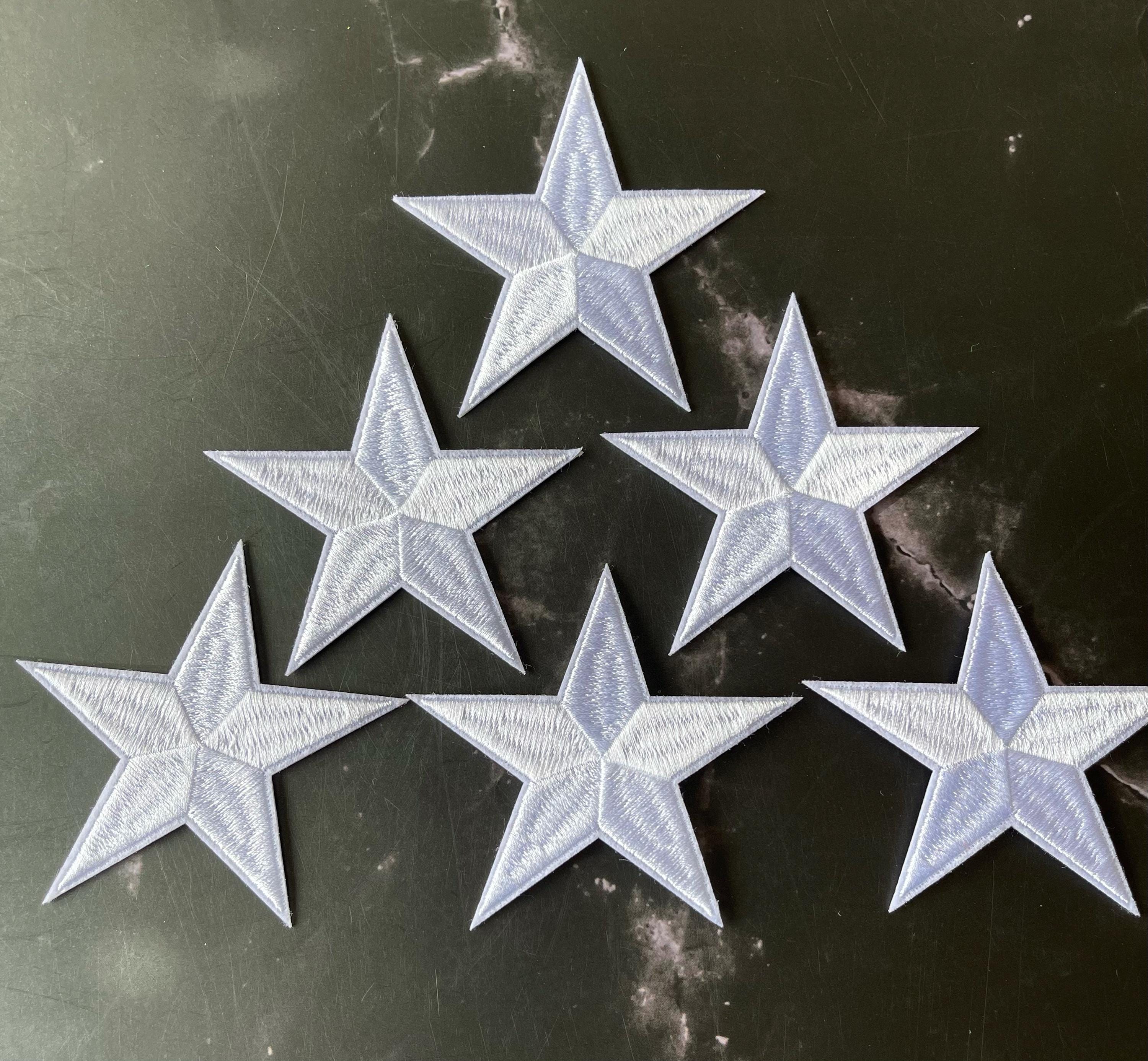 thumbnail image 2 of Black & White Star Iron-On Patch – Small Embroidered Heat Adhesive For Clothing, Bags, Crafts 2 of 5