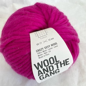 Hot Pink Wool Yarn, Wool, 200 gr Wool Yarn, Soft Yarn For Knitting Crochet, Yarn For Hand Knitting