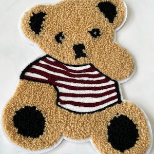 Cartoon Teddy Bear Large Patch, Embroidery Bear Patch, Animal Badge for Applique, DIY Clothier Accessory or Craft,Sew on Patch,DIY Bag Patch