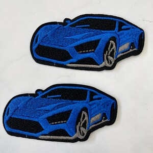 Naszywka z motywem samochodu, Lamborghini CarPatch 2 szt., haftowana naszywka samochodowa do aplikacji, akcesoria DIY lub rękodzieło, łatka, łatka do prasowania, torba DIY Jeans