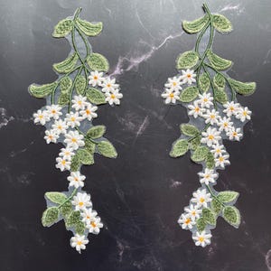 1 Paar Daisy Blume Patch, Aufnäher zum Aufnähen, Stickapplikation für Kleidung, DIY Zubehör