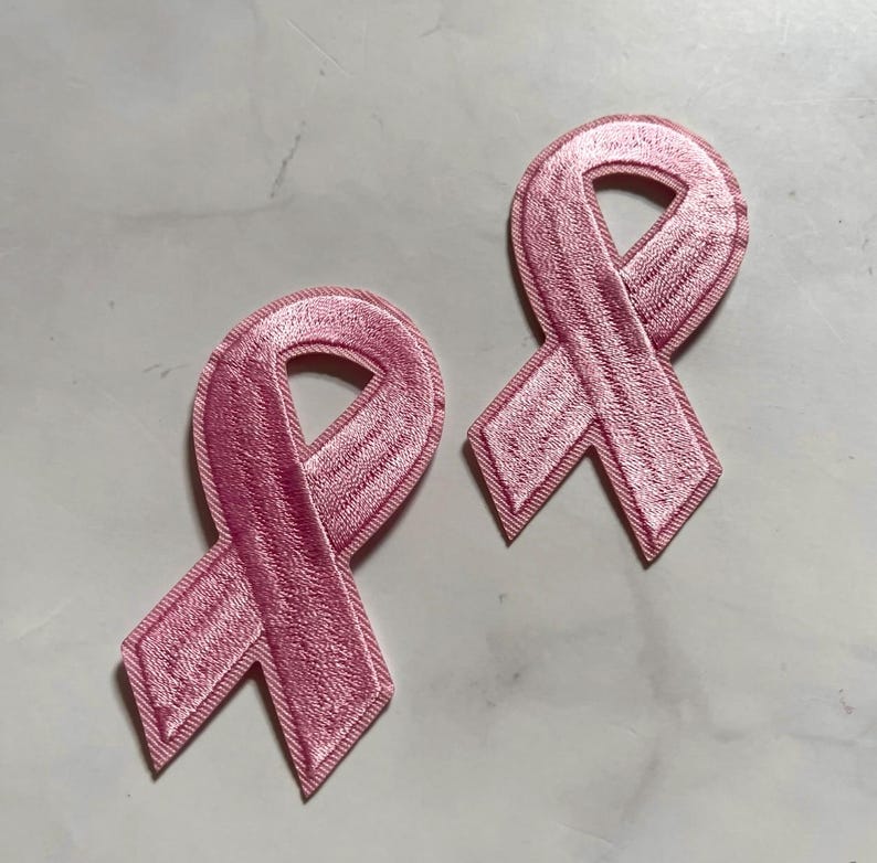 Embroidery Breast Cancer Pink Ribbon Patch 2pcs, Iron on Applique, DIY ...