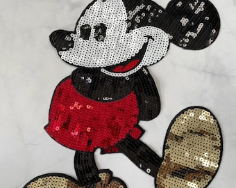 Sequin Disney Mickey Patch 1pcs ,Patch for Applique, DIY Clothes Accessory or Crafts, Large Patch, Sew on Patch, Trendy Patch,DIY Bag