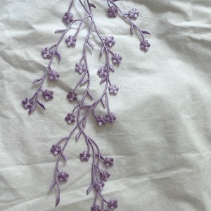 Flower Plum Applique, Embroidered Patch for Applique, Purple  Floral Patch for Clothing, Decoration Patch, Iron on Patch, DIY Bag