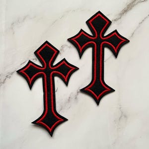 Embroidery Cross Patch 5 pcs, Cross Patch for Applique, DIY Clothier Accessory or Craft,Iron on Patch,DIY Jeans Shoes Bag Patch,Sticker