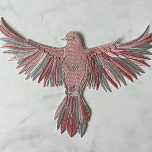 Parche bordado de paloma de la paz, animal de dibujos animados, para apliques, accesorio de ropa o manualidades, parche termoadhesivo, parche para jeans, chaquetas y bolsos.