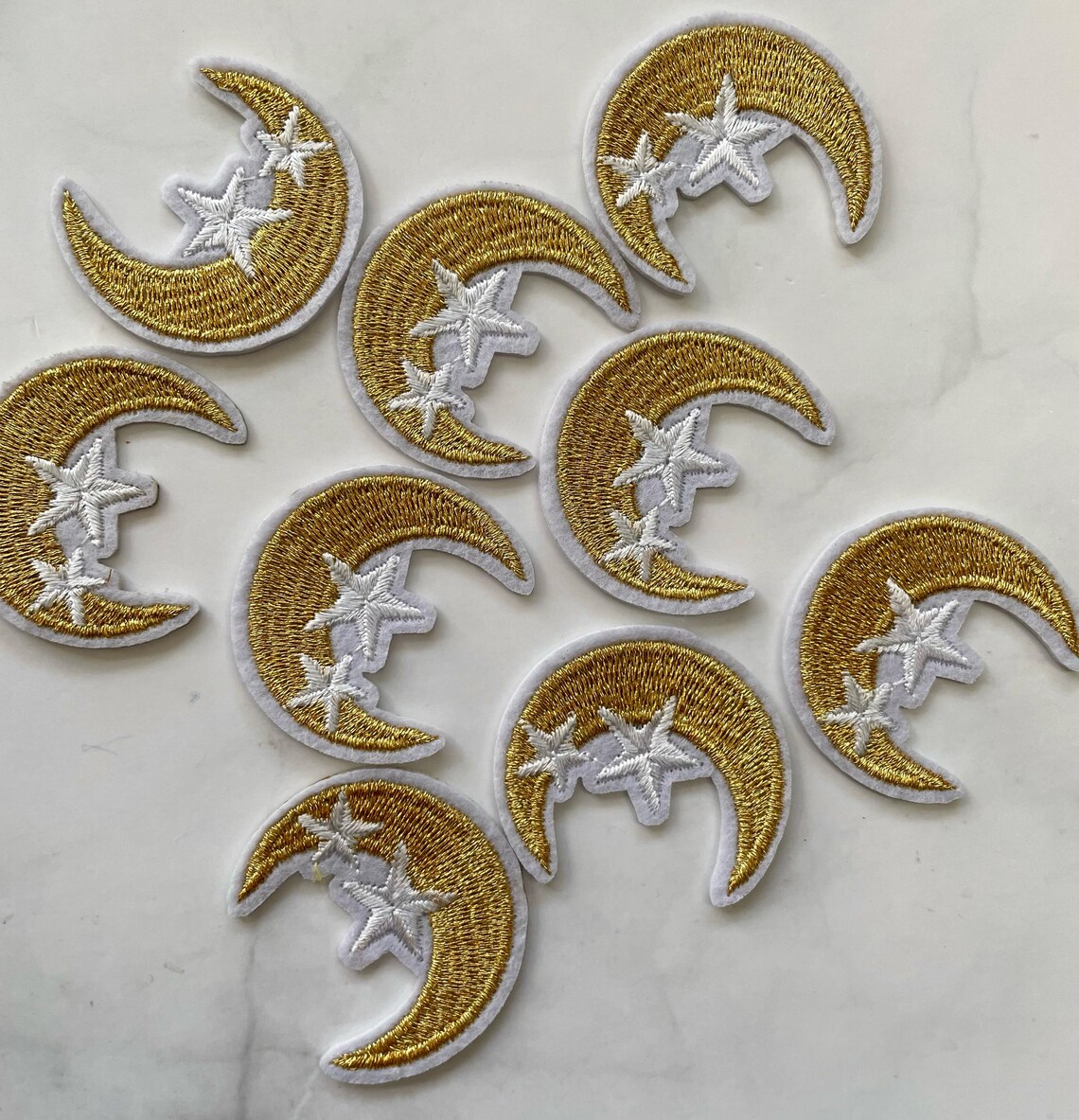 Moon Patch Gold Embroidery Moon Star Iron on Patch - 3 Pcs - Etsy